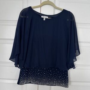 Chaus bejeweled lightweight blouse -Size M
